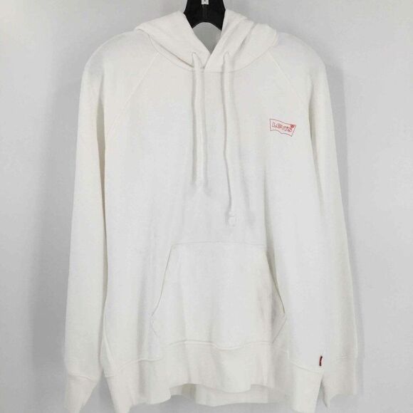 Levi's Tops - NWT Levis Hoodie White Long Sleeve Pullover Ocean Scene 100% Cotton M